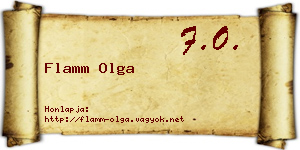 Flamm Olga névjegykártya